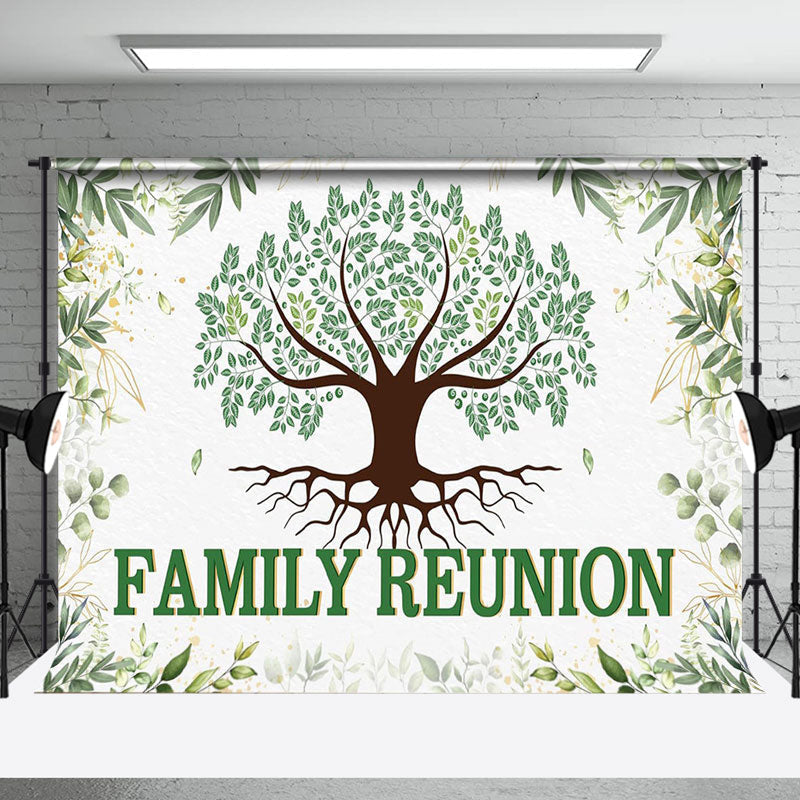 Aperturee - Green Leaves Spring Trees Family Reunion Backdrop