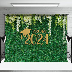 Aperturee - Green Leaves White Flower Plant Graduation Backdrop