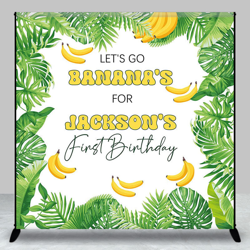 Aperturee - Green Monstera Banana Custom 1st Birthday Backdrop