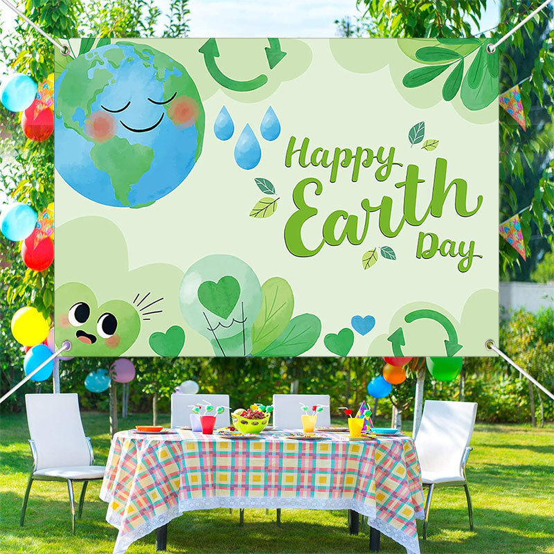 Aperturee - Green Nature Recycle Eco Happy Earth Day Backdrop