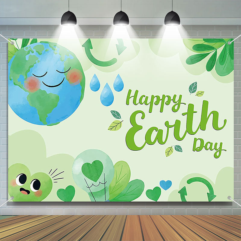 Aperturee - Green Nature Recycle Eco Happy Earth Day Backdrop