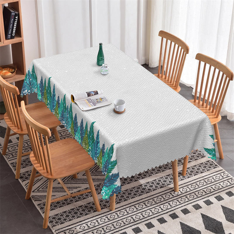 Aperturee - Green Pine Trees Christmas Party Pattern Tablecloth