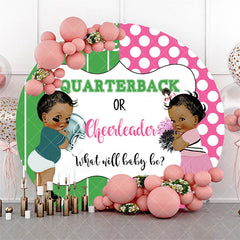 Aperturee - Green Pink Graffiti Round Gender Reveal Backdrop