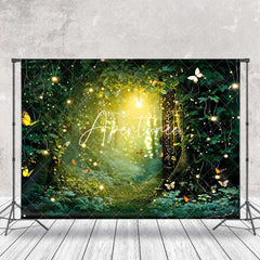 Aperturee - Green Plant Butterfly Light Forest Photo Backdrop