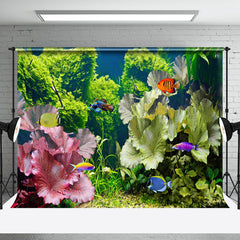 Aperturee - Green Plant Floral Fish Tank Landscaping Backdrop