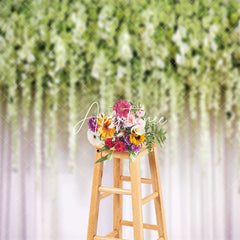 Aperturee - Green Plant Floral Valentines Day Backdrop For Photo