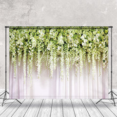 Aperturee - Green Plant Floral Valentines Day Backdrop For Photo