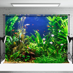 Aperturee - Green Plant Leaves Fish Tank Landscaping Backdrop