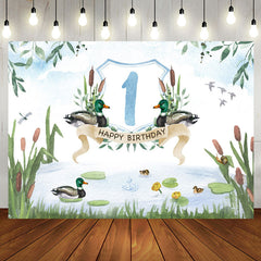 Aperturee - Green Pond Reed Duck Spring 1st Birthday Backdrop