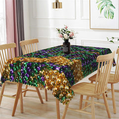 Aperturee - Green Purple Sparkle Light Ball Rectangle Tablecloth