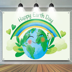 Aperturee - Green Rainbow Happy Earth Day Party Backdrop Decor