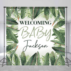 Aperturee - Green Safari Welcome Baby Custom Shower Backdrop