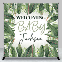 Aperturee - Green Safari Welcome Baby Custom Shower Backdrop