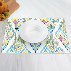 Aperturee - Green Seamless Pattern Simple Set Of 4 Placemats