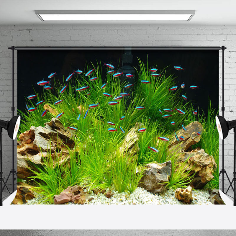 Aperturee - Green Seaweed Stone Fish Tank Landscaping Backdrop