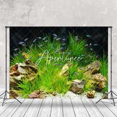 Aperturee - Green Seaweed Stone Fish Tank Landscaping Backdrop