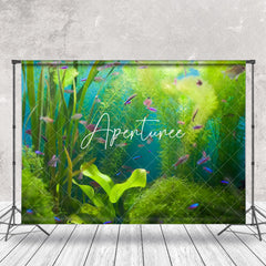 Aperturee - Green Seaweeds Lovely Fishes Summer Photo Backdrop