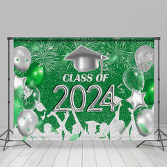 Aperturee - Green Silver Balloon 2024 Grad Photoshoot Backdrop