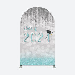 Aperturee - Green Silver Bokeh Class 2024 Grad Arch Backdrop