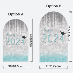 Aperturee - Green Silver Bokeh Class 2024 Grad Arch Backdrop