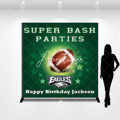 Aperturee - Green Star Rugby Custom Name Birthday Party Backdrop