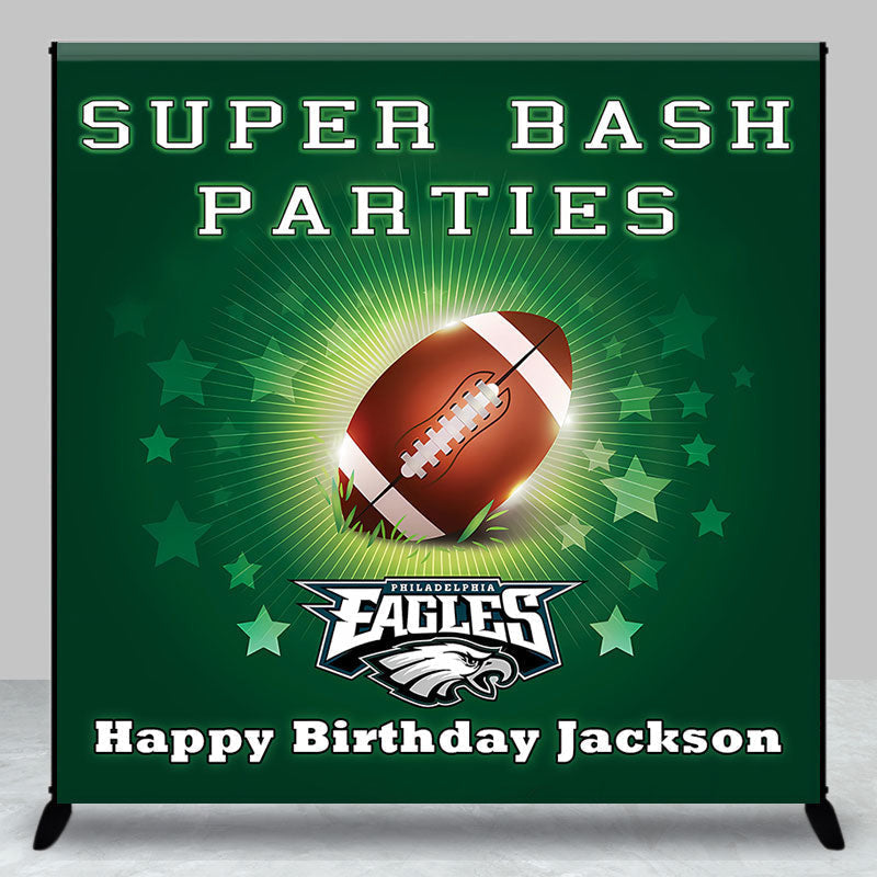 Aperturee - Green Star Rugby Custom Name Birthday Party Backdrop