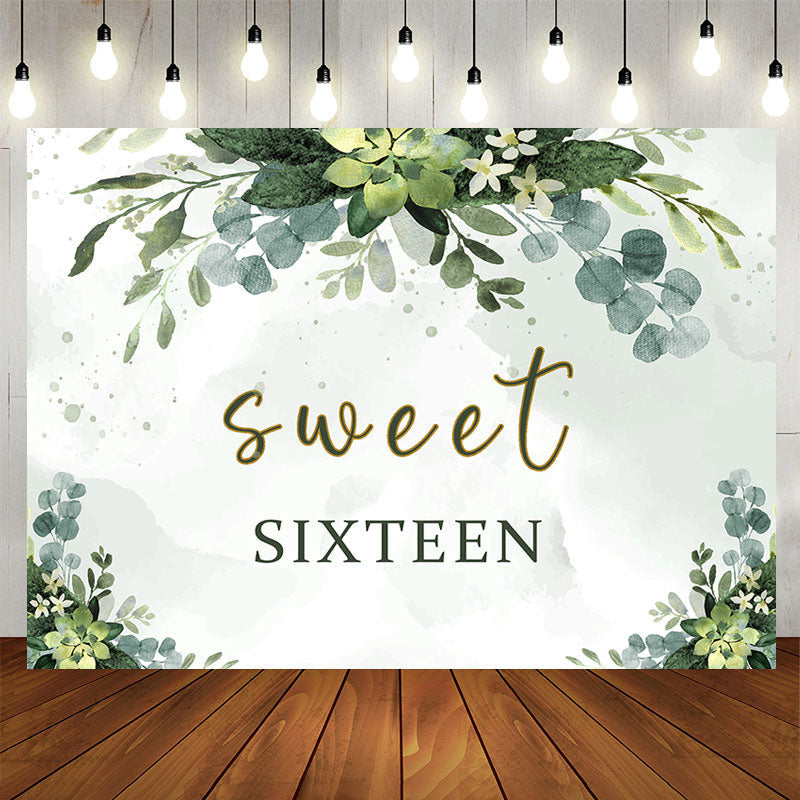 Aperturee - Green sweet sixteen 16th birthday photo Backdrop