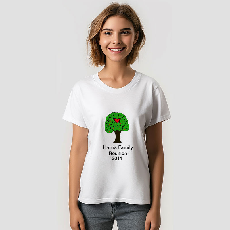 Aperturee - Green Tree Heart Custom Family Reunion T-Shirt