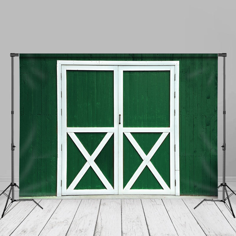 Aperturee - Green Wall Blue Door And Window Photo Backdrops