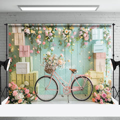 Aperturee - Green Wall Box Spring Floral Cake Smash Backdrop