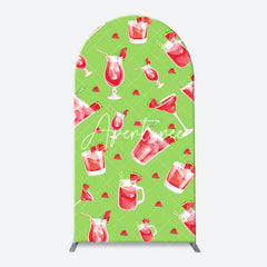 Aperturee - Green Watermelon Juice Patterns Arch Backdrop Kit