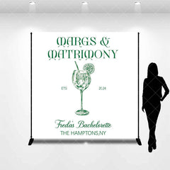 Aperturee - Green White Cocktail Custom Bachelorette Backdrop