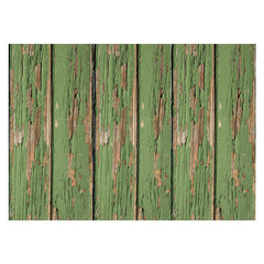 Aperturee - Green Worn Wood Plank Fence Photo Rubber Floor Mat