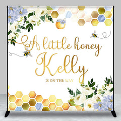 Aperturee - Greenery Bee Little Honey Custom Baby Shower Backdrop