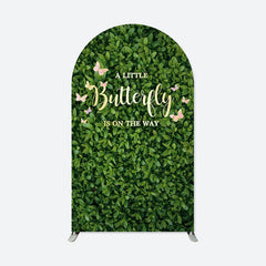 Aperturee - Greenery Butterfly Baby Shower Double Sided Arch Backdrop