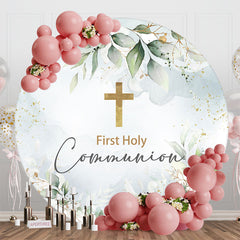 Aperturee - Greenery First Holy Communion Round Baptism Backdrop