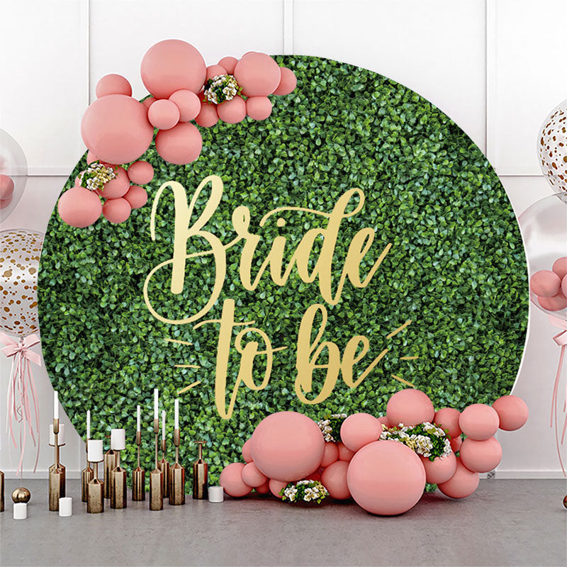 Aperturee Greenery Leaves Round Bridal Shower Backdrop Cover