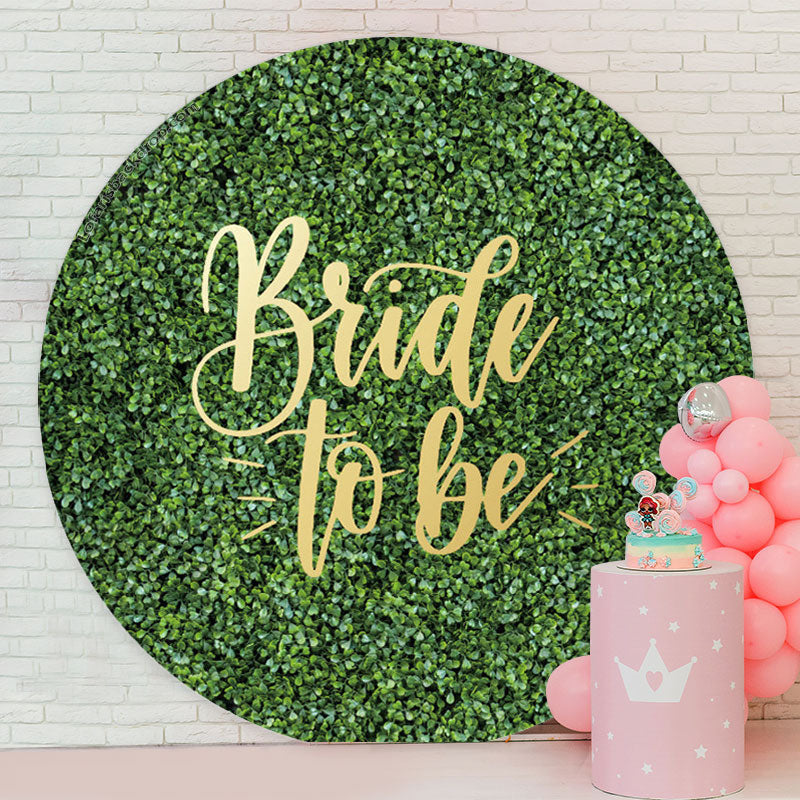 Aperturee - Greenery Leaves Round Bridal Shower Backdrop Cover