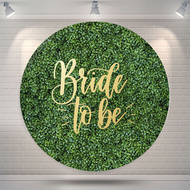 Aperturee - Greenery Leaves Round Bridal Shower Backdrop Cover