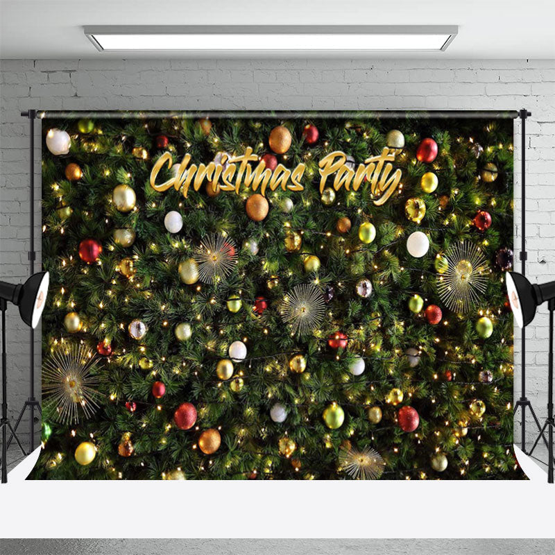 Aperturee - Greenery Plants Decorative Bauble Christmas Backdrop