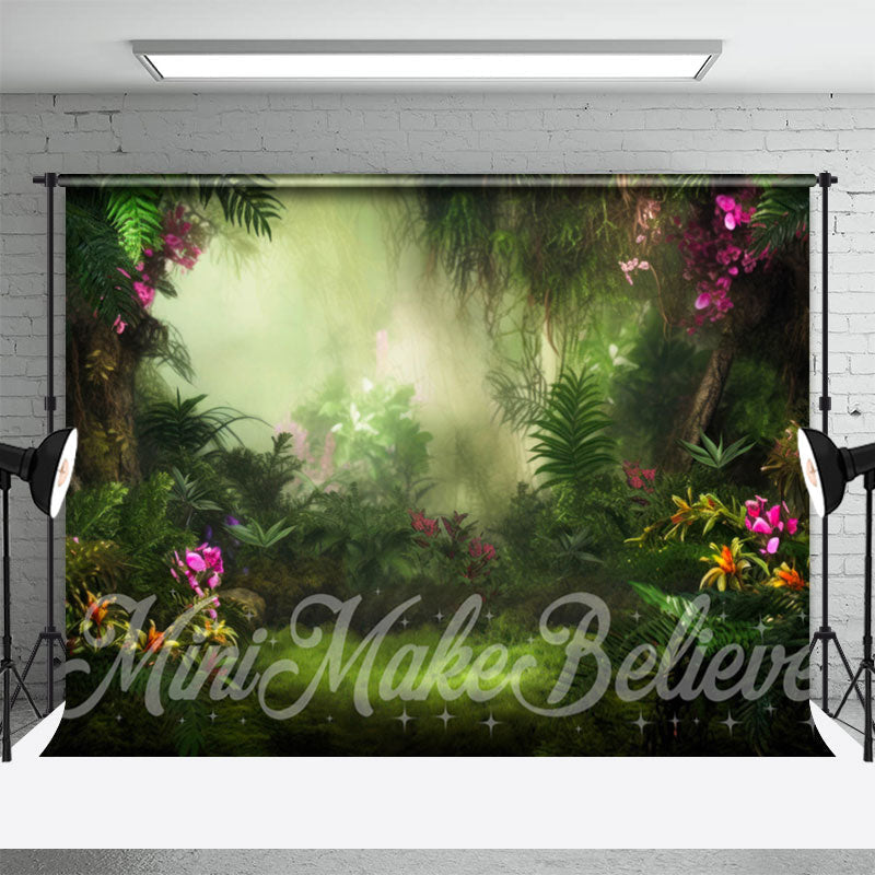 Aperturee - Greenery Plants Jungle Birthday Cake Smash Backdrop