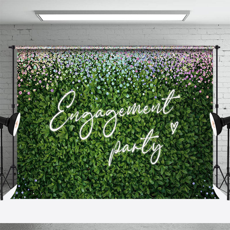 Aperturee - Greenery Spring Diamonds Engagement Party Backdrop