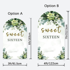 Aperturee - Greenery Sweet Sixteen Double Sided Arch Backdrop