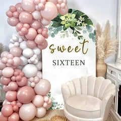 Aperturee - Greenery Sweet Sixteen Double Sided Arch Backdrop