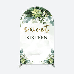 Aperturee - Greenery Sweet Sixteen Double Sided Arch Backdrop