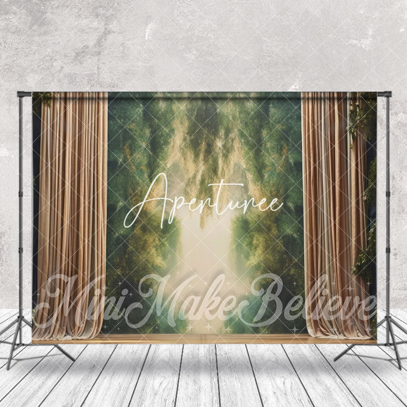 Aperturee - Greenery Wall Curtain Stage Backdrop For Cake Smash