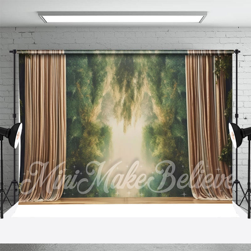 Aperturee - Greenery Wall Curtain Stage Backdrop For Cake Smash