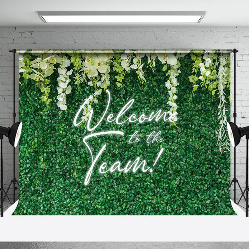 Aperturee - Greenery Welcome To The Team Emplpoyee Party Backdrop