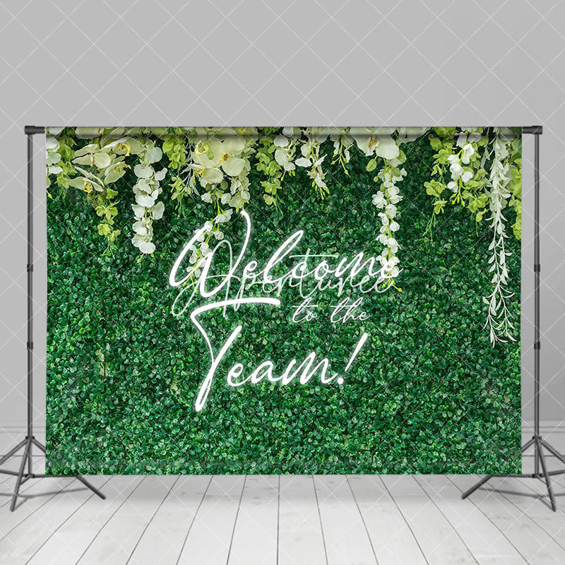 Aperturee - Greenery Welcome To The Team Emplpoyee Party Backdrop