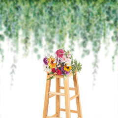 Aperturee - Greenery White Wall Spring Backdrop For Photography